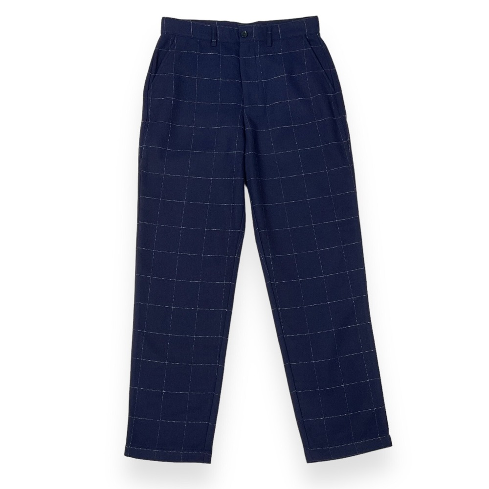 Gap Pants Men Size 31x32 (ACT 32x30.5) Blue  Taper Wool‎ Cuffed Window Pane NEW